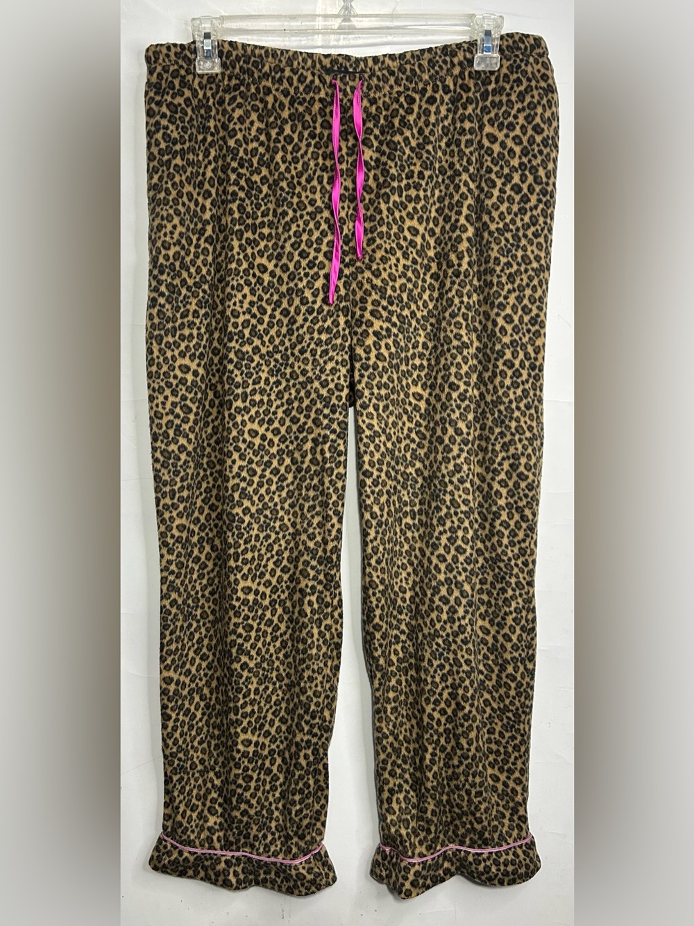 Ellen Tracy Flare Hem Cheetah Print Plush Pajama Pants XXL
